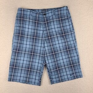 Nike‎ Shorts Boys XL Blue Plaid 12" Dri Fit Tour Performance Golf Chino